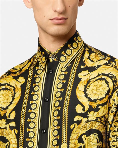 versace baroque stitch|versace barocco silk shirt.